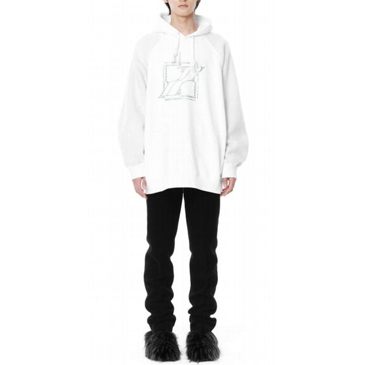 WE11DONE FW21 Unisex Logo Print Hoodie - White. WD-TH3-21-506-U-WH 圖 3