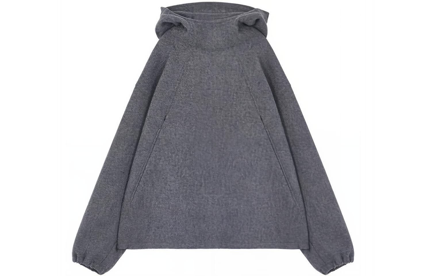 WE11DONE FW21 Unisex Minimalist Wool Hoodie Gray WD-JP3-21-090-U-GY