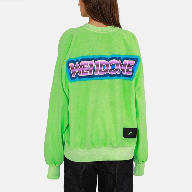 WE11DONE FW21 Unisex Oversized Logo Print Pullover Sweatshirt Green. WD-TS1-21-512-U-NGNEON 圖 5