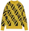 Buy WE11DONE FW21 Yellow Jacquard Knit Wool Pullover Sweater Unisex WD-KO3-21-605-U-YE