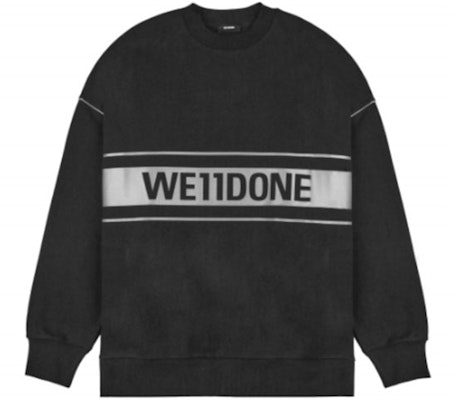 WE11DONE FW22 黑色3M反光標誌印花男女款長袖運動衫 WD-SS5-19-048-BK Buy WE11DONE FW22 黑色3M反光標誌印花男女款長袖運動衫 WD-SS5-19-048-BK