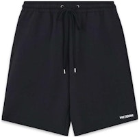 WE11DONE FW22 Solid Color Elastic Waist Logo Print Casual Shorts WD-TA3-22-749-U-BK WE11DONE FW22 Solid Color Elastic Waist Logo Print Casual Shorts WD-TA3-22-749-U-BK