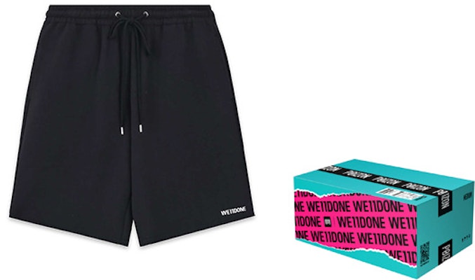 WE11DONE FW22 Solid Color Elastic Waist Logo Print Casual Shorts WD-TA3-22-749-U-BK Sizing WE11DONE FW22 Solid Color Elastic Waist Logo Print Casual Shorts WD-TA3-22-749-U-BK