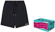 Sizing WE11DONE FW22 Solid Color Elastic Waist Logo Print Casual Shorts WD-TA3-22-749-U-BK