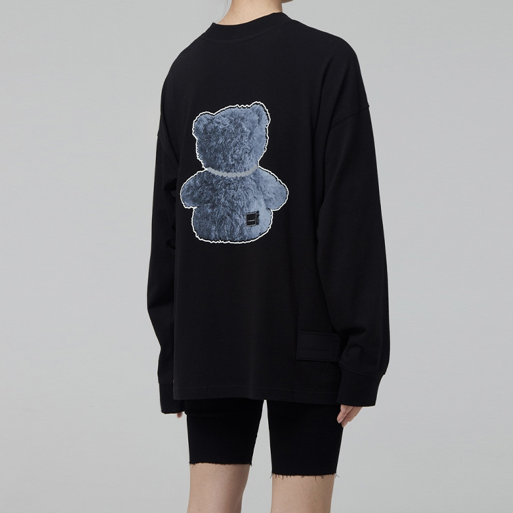 WE11DONE FW22 Bear Print Black Crewneck Sweatshirt Unisex Autumn WD-TT9-20-116-U-BK 圖 6