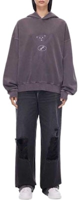 WE11DONE FW22 Bear Print Logo Unisex Grey Hoodie. WD-TH3-22-727-U-CH Lookbook WE11DONE FW22 Bear Print Logo Unisex Grey Hoodie. WD-TH3-22-727-U-CH