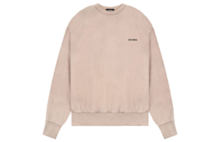 WE11DONE FW22 Beige Solid Color Unisex Pullover Sweatshirt Casual WD-TS3-22-707-U-BG
