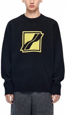 WE11DONE FW22 黑色針織套頭毛衣 黃色Logo設計 - 男女通用 WD-KT1-21-613-U-BK Lookbook WE11DONE FW22 黑色針織套頭毛衣 黃色Logo設計 - 男女通用 WD-KT1-21-613-U-BK
