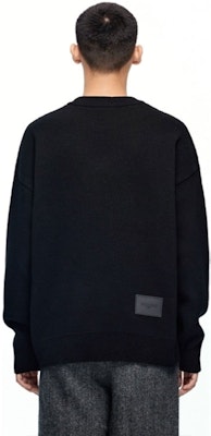 WE11DONE FW22 黑色針織套頭毛衣 黃色Logo設計 - 男女通用 WD-KT1-21-613-U-BK Shop WE11DONE FW22 黑色針織套頭毛衣 黃色Logo設計 - 男女通用 WD-KT1-21-613-U-BK