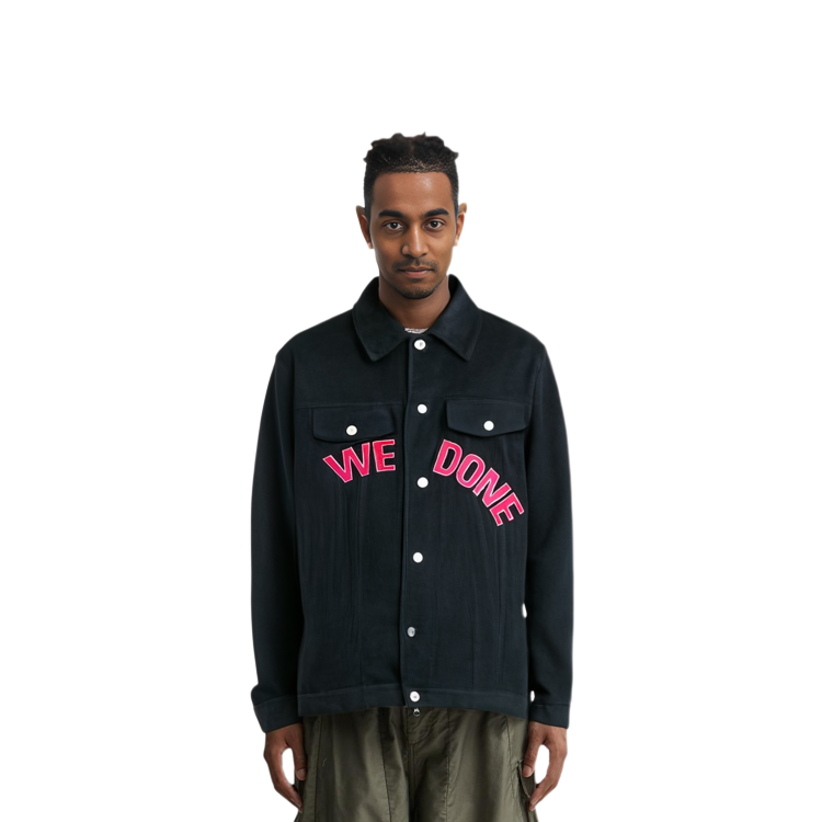 WE11DONE FW22 Black Letter Logo Print Collared Jacket Unisex WD-DJ3-22-375-U-BK 圖 4