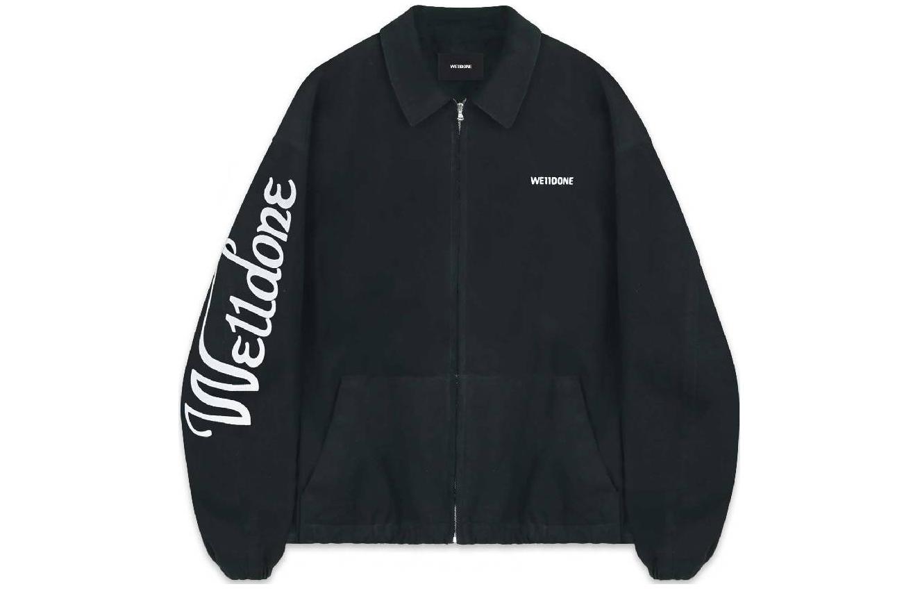 WE11DONE FW22 Black Logo Letter Print Collar Jacket Unisex WD-JP3-22-031-U-BK