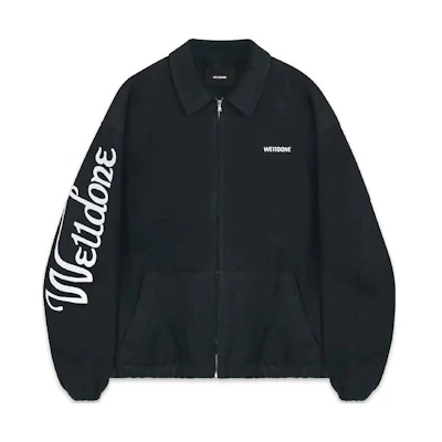 WE11DONE FW22 Black Logo Letter Print Collar Jacket Unisex WD-JP3-22-031-U-BK
