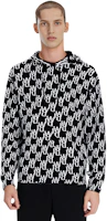 Shop WE11DONE FW22 黑色標誌印花連帽衫 unisex 套頭毛衣. WD-KT3-22-628-U-BK