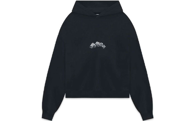 WE11DONE FW22 Black Logo Print Pullover Sweatshirt Unisex WD-TH3-22-770-U-BK