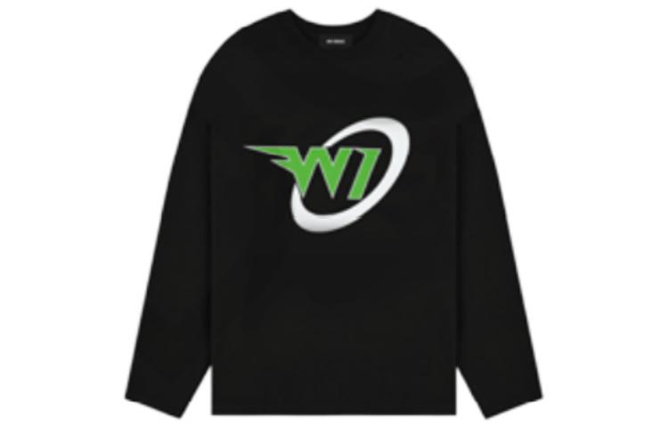 WE11DONE FW22 Black Logo Print Pullover Sweatshirt Unisex WD-TT3-22-791-M-BK