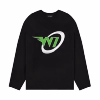 WE11DONE FW22 Black Logo Print Pullover Sweatshirt Unisex WD-TT3-22-791-M-BK