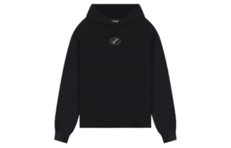 WE11DONE FW22 Black Plain Pullover Hoodie Unisex Long Sleeve WD-TH3-22-718-U-BK
