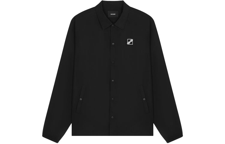 Order WE11DONE FW22 Black Polo Collar Jacket with Chest Logo Unisex. WD-JP3-22-088-U-BK