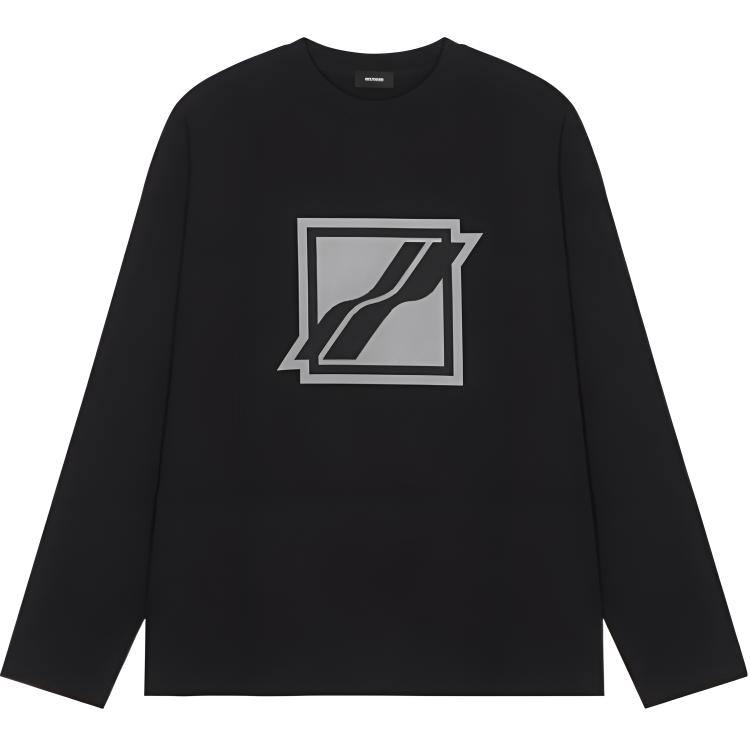 WE11DONE FW22 Black Pullover Crewneck Sweatshirt with Block Logo Unisex WD-TT3-22-712-U-BK