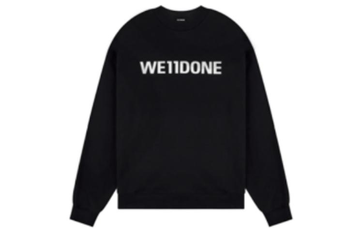 Order WE11DONE FW22 黑色胸前印標男女款圓領套頭衛衣 WD-TS3-22-844-U-BK