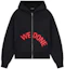 Buy WE11DONE FW22 Black Zip-Up Hoodie with Letter Logo Print Unisex. WD-TH3-22-772-U-BK