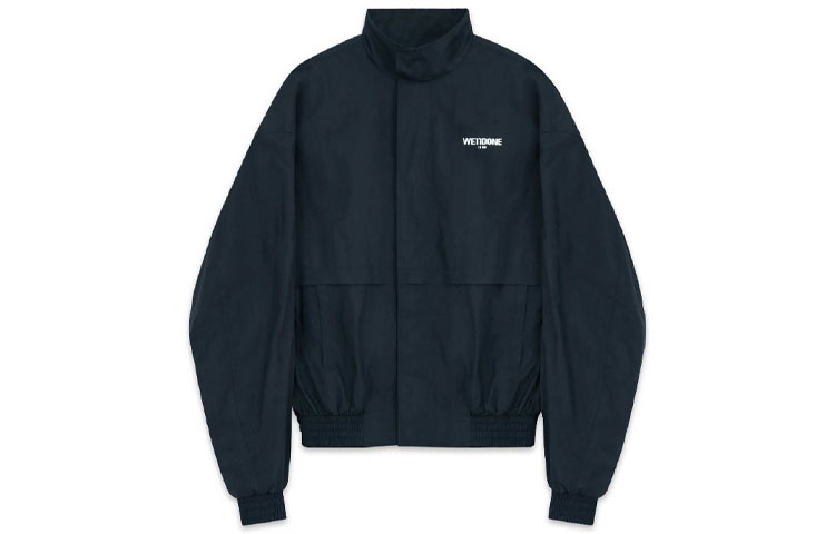 WE11DONE FW22 Black Zip-Up Stand Collar Casual Jacket WD-JP3-22-075-U-BK