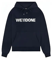 WE11DONE FW22 Blue Logo Print Pullover Hoodie WD-TH3-22-845-U-DN WE11DONE FW22 Blue Logo Print Pullover Hoodie WD-TH3-22-845-U-DN