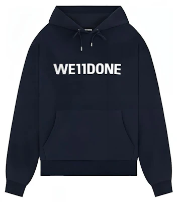 WE11DONE FW22 Hoodie Biru Logo Print Pullover WD-TH3-22-845-U-DN Buy WE11DONE FW22 Hoodie Biru Logo Print Pullover WD-TH3-22-845-U-DN