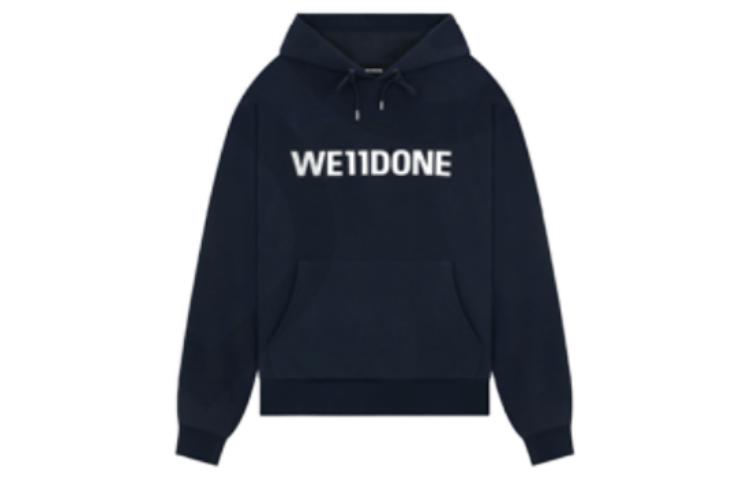 Order WE11DONE FW22 Hoodie Biru Logo Print Pullover WD-TH3-22-845-U-DN