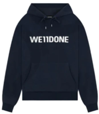 WE11DONE FW22 Hoodie Biru Logo Print Pullover WD-TH3-22-845-U-DN Order WE11DONE FW22 Hoodie Biru Logo Print Pullover WD-TH3-22-845-U-DN