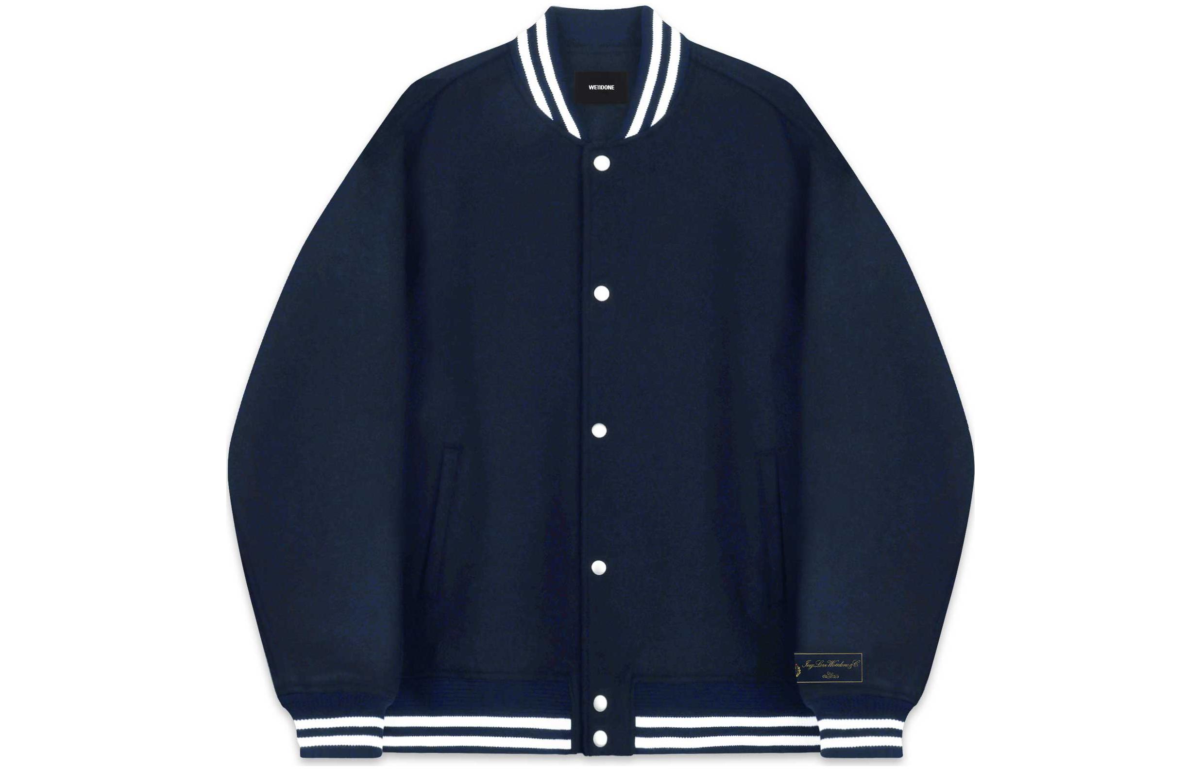 WE11DONE FW22 Blue Striped Single-Breasted Casual Jacket Unisex WD-JP3-22-029-U-NV