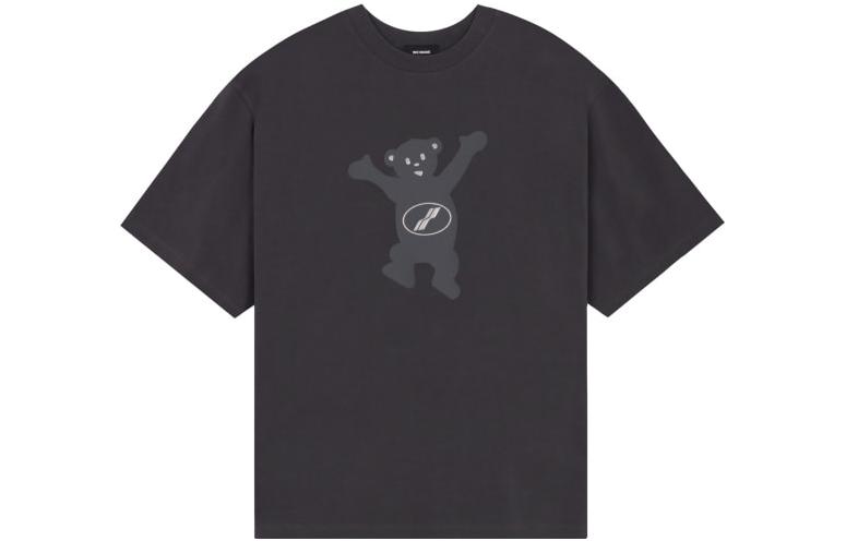 Order WE11DONE FW22 卡通泰迪熊圖案男女款深灰色T恤 WD-TT3-22-715-U-CH