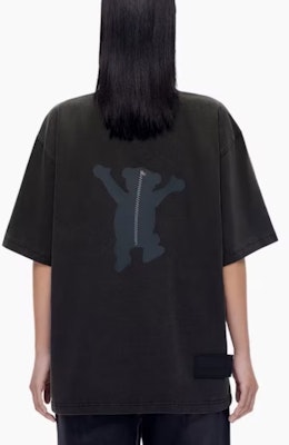 WE11DONE FW22 卡通泰迪熊圖案男女款深灰色T恤 WD-TT3-22-715-U-CH Shop WE11DONE FW22 卡通泰迪熊圖案男女款深灰色T恤 WD-TT3-22-715-U-CH
