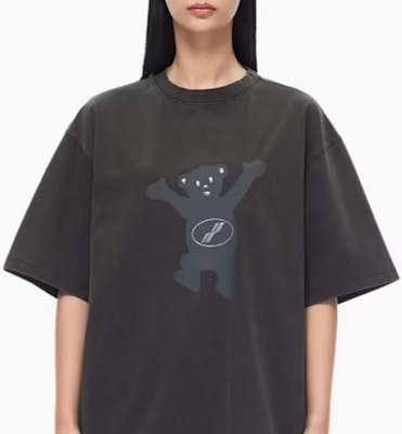 WE11DONE FW22 卡通泰迪熊圖案男女款深灰色T恤 WD-TT3-22-715-U-CH Purchase WE11DONE FW22 卡通泰迪熊圖案男女款深灰色T恤 WD-TT3-22-715-U-CH