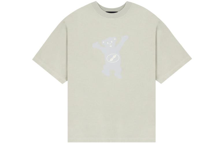 WE11DONE FW22 Casual Teddy Bear Print Crewneck T-Shirt Unisex - Gray WD-TT3-22-715-U-GY
