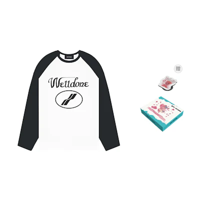 WE11DONE FW22 Colorblock Letter Print Unisex Long Sleeve T-Shirt Black WD-TT3-22-858-U-BK