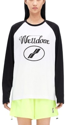 WE11DONE FW22 色塊字母印花男女款長袖T恤 黑色 WD-TT3-22-858-U-BK Shop WE11DONE FW22 色塊字母印花男女款長袖T恤 黑色 WD-TT3-22-858-U-BK