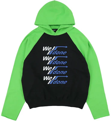 WE11DONE FW22 拼色标志图案连帽衫 男女通用 黑绿色 WD-TH1-22-859-U-BK Buy WE11DONE FW22 拼色标志图案连帽衫 男女通用 黑绿色 WD-TH1-22-859-U-BK