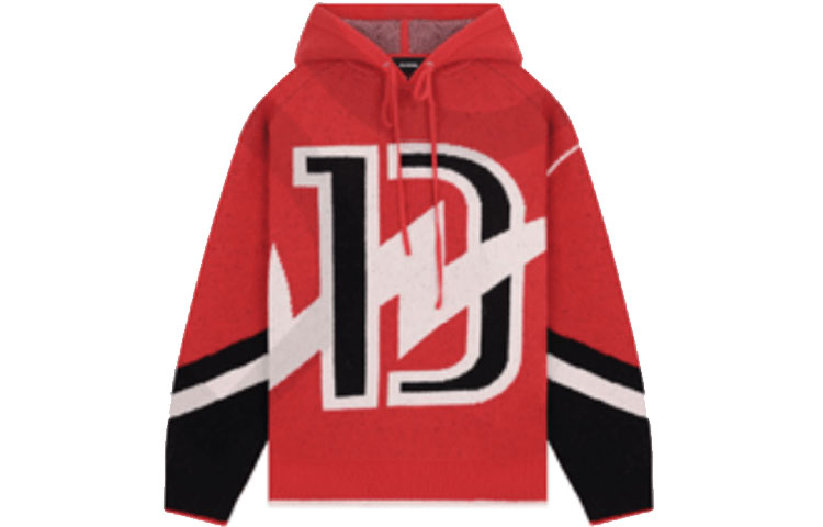 WE11DONE FW22 Colorblock Logo Oversized Hoodie Unisex Red WD-KT3-22-634-U-RD