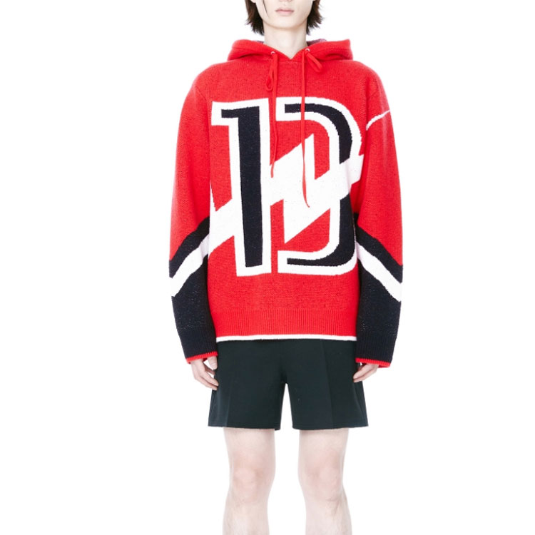 WE11DONE FW22 Colorblock Logo Oversized Hoodie Unisex Red WD-KT3-22-634-U-RD 圖 3