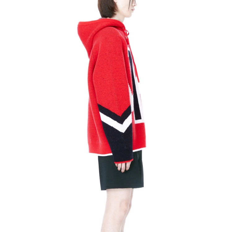WE11DONE FW22 Colorblock Logo Oversized Hoodie Unisex Red WD-KT3-22-634-U-RD 圖 5