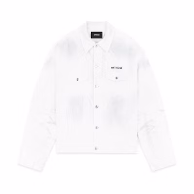 WE11DONE FW22 Flannel Single-Breasted Loose Blazer Jacket Unisex White WD-DJ3-22-390-U-WH