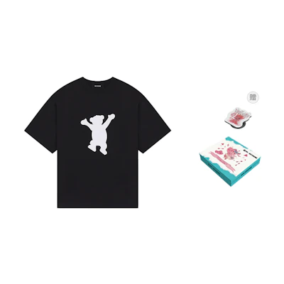 WE11DONE FW22 Global Exclusive Logo Bear Print T-Shirt Unisex Black WD-TT1-22-849-U-BK