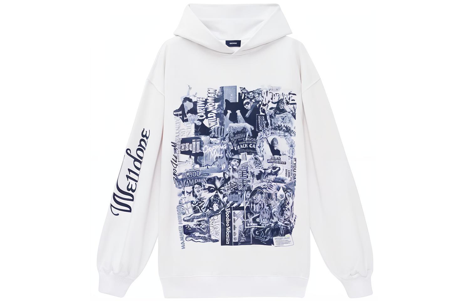 WE11DONE FW22 Graffiti Print Loose Fit Hoodie Unisex White. WD-TH3-22-744-U-IV 圖 2