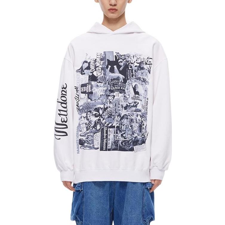 WE11DONE FW22 Graffiti Print Loose Fit Hoodie Unisex White. WD-TH3-22-744-U-IV 圖 3