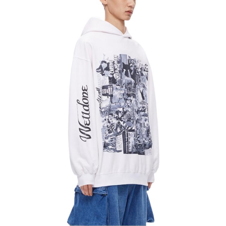 WE11DONE FW22 Graffiti Print Loose Fit Hoodie Unisex White. WD-TH3-22-744-U-IV 圖 5