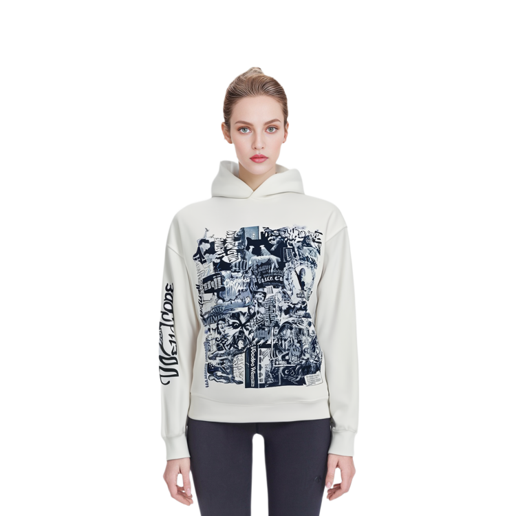 WE11DONE FW22 Graffiti Print Loose Fit Hoodie Unisex White. WD-TH3-22-744-U-IV 圖 6