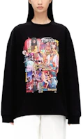 Lookbook WE11DONE FW22 漫畫圖案印花男女黑色長袖T恤 WD-TT3-22-862-U-BK