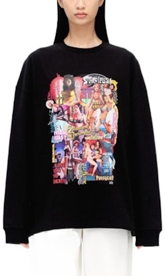 WE11DONE FW22 漫畫圖案印花男女黑色長袖T恤 WD-TT3-22-862-U-BK Lookbook WE11DONE FW22 漫畫圖案印花男女黑色長袖T恤 WD-TT3-22-862-U-BK