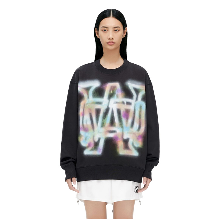 WE11DONE FW22 Graphic Print Crewneck Pullover Sweatshirt Unisex Black Gift Box WD-TS3-22-829-U-BK 圖 4